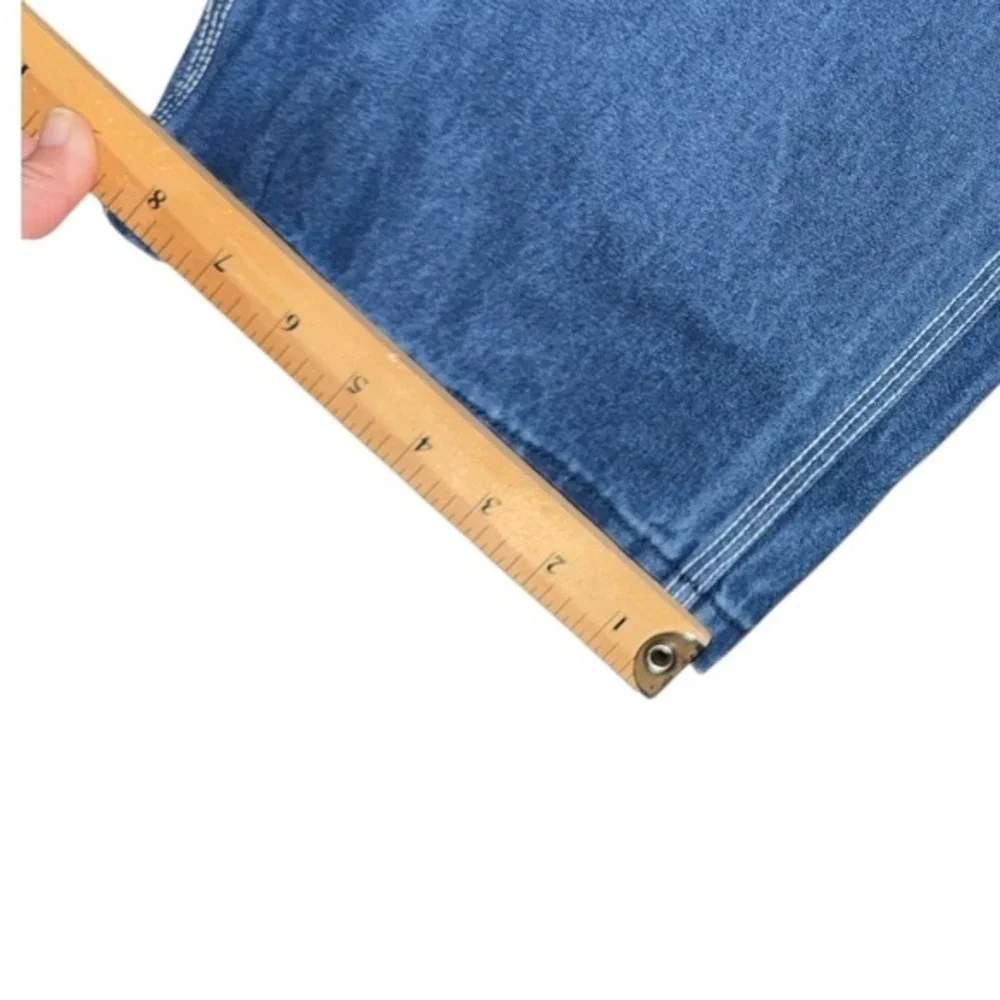 VTG Liberty‎ Distressed medium wash denim bib overalls size 36
